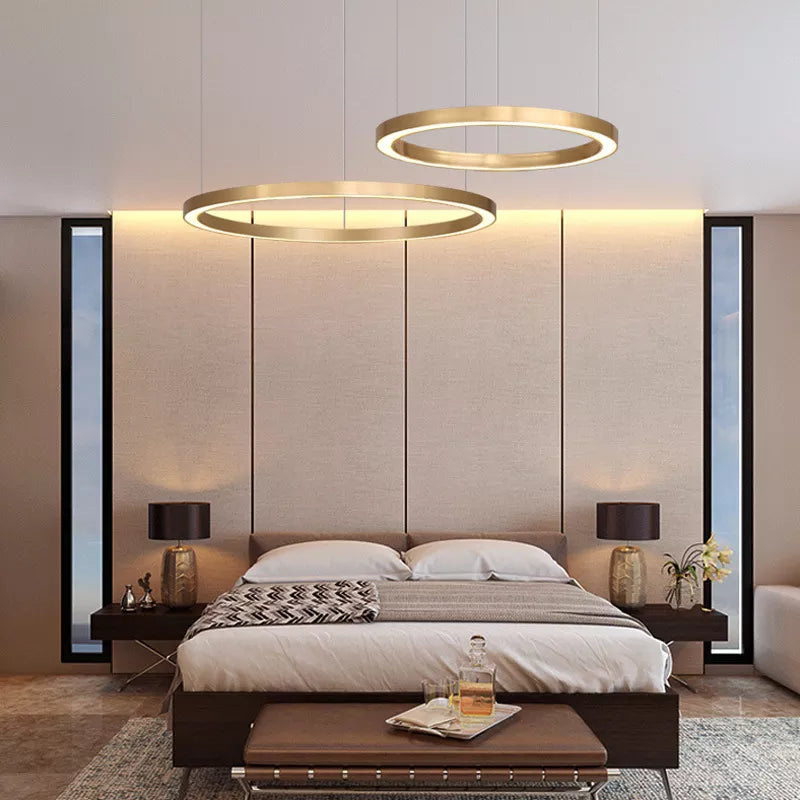 Lustre anneaux suspendus en Aluminium à LED