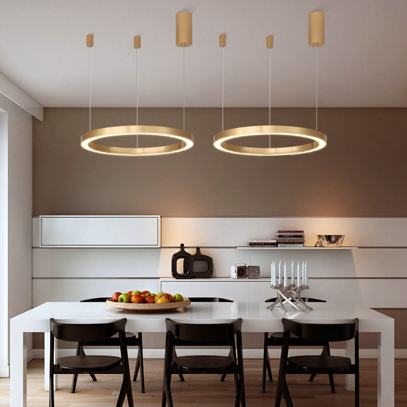 Lustre anneaux suspendus en Aluminium à LED