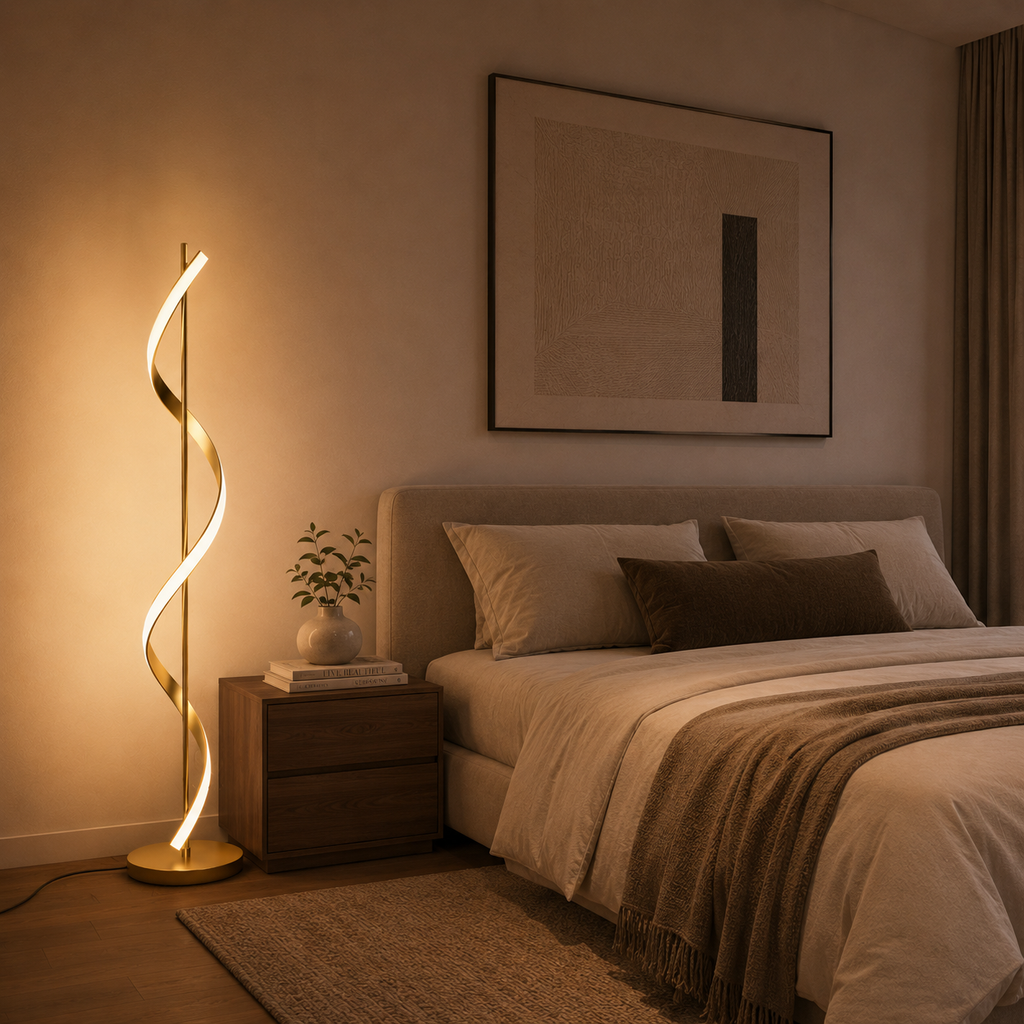 Lampadaire LED Twist Gold