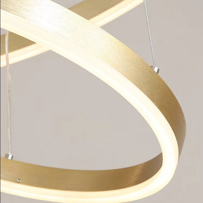 Lustre anneaux suspendus en Aluminium à LED