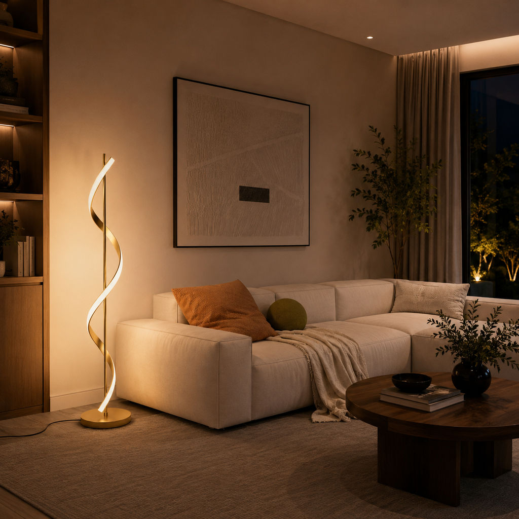 Lampadaire LED Twist Gold