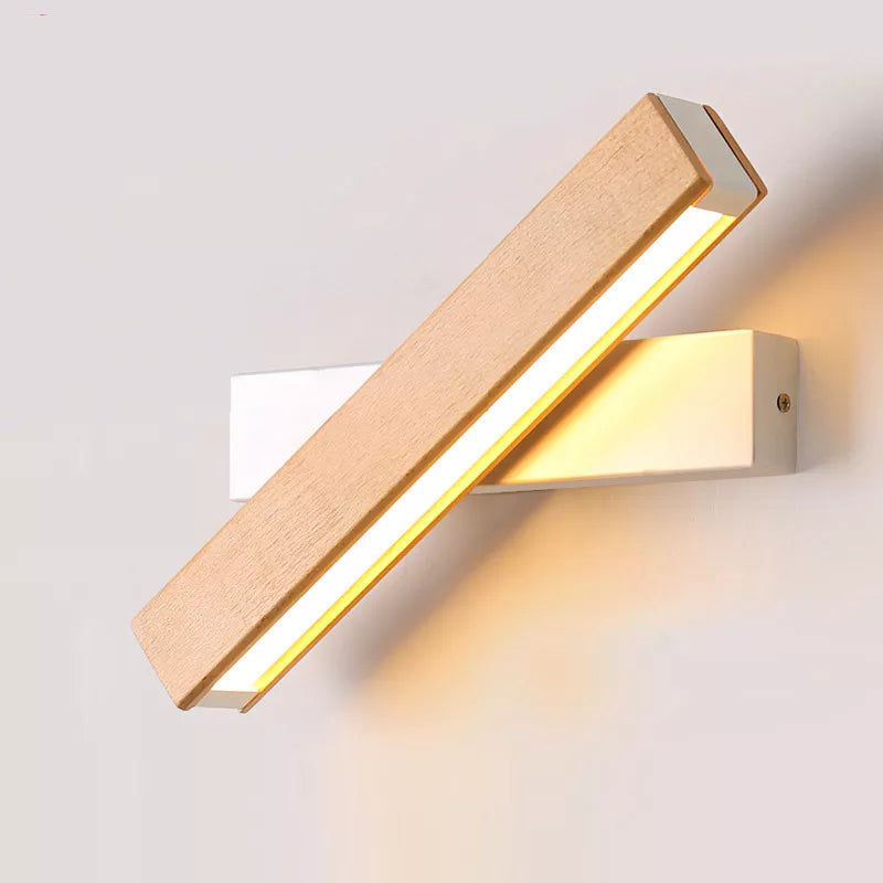 Applique murale rotative en bois et métal au design nordique et moderne