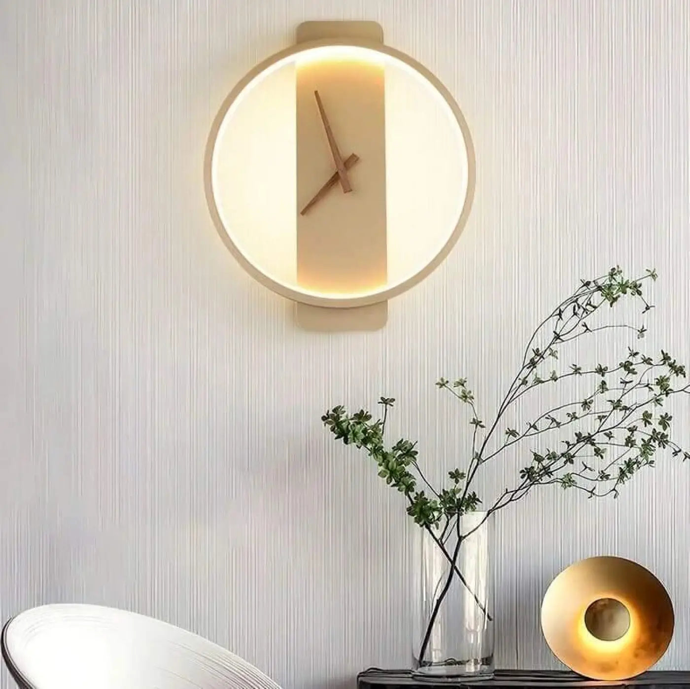 Applique Murale Horloge En Aluminium Noir Ou Or