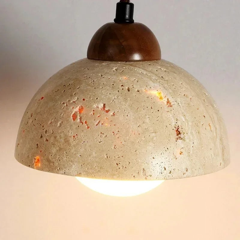 Suspension élégante pierre naturelle | Style wabi sabi