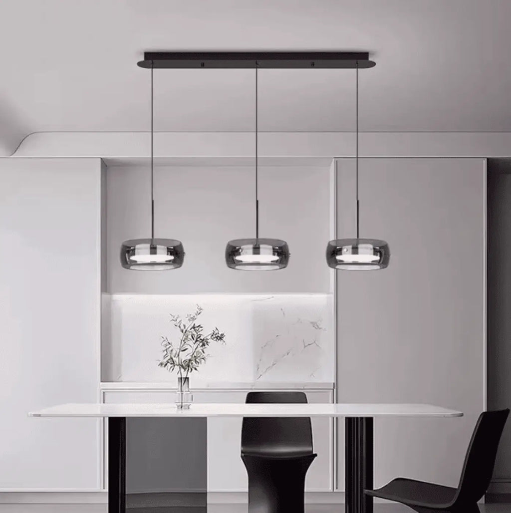 Plafonnier industriel pour cuisine avec triple anneaux