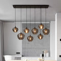 Suspension luminaire moderne à globes en verre fumé chic
