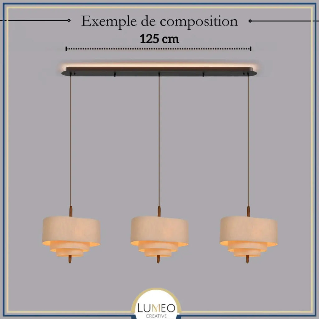 Suspension tissu spirale et bois | Élégance contemporaine