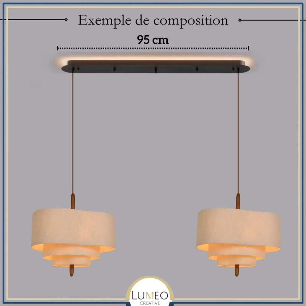 Suspension tissu spirale et bois | Élégance contemporaine